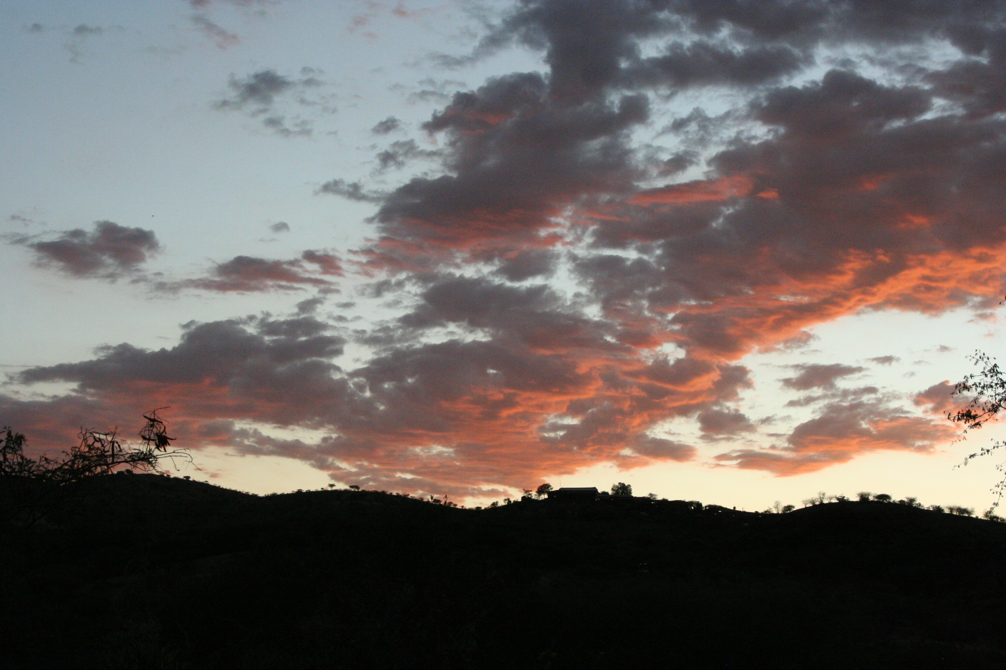 Sun set 20 km north from Windhoek.JPG