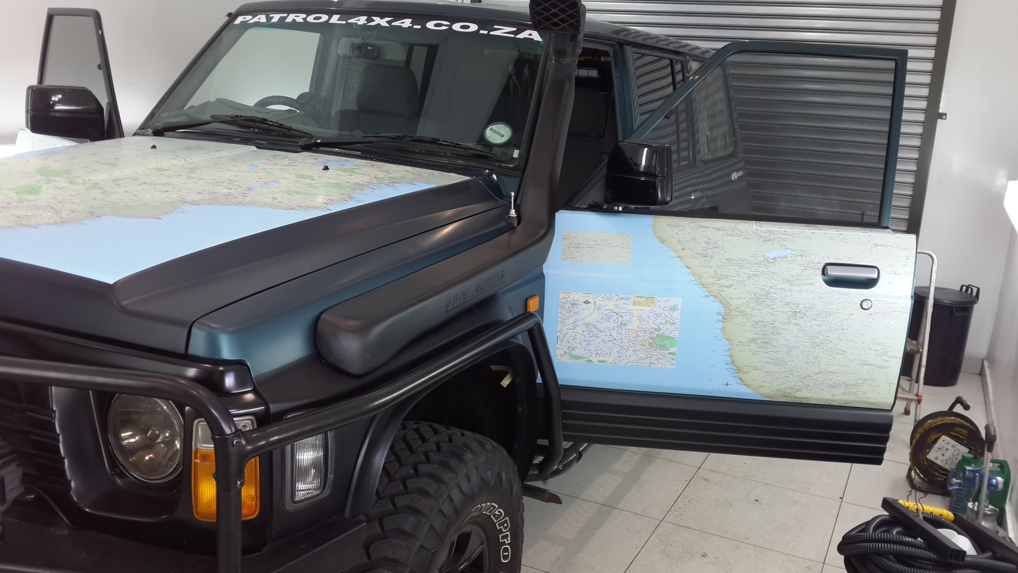 Map of Nam on passenger door