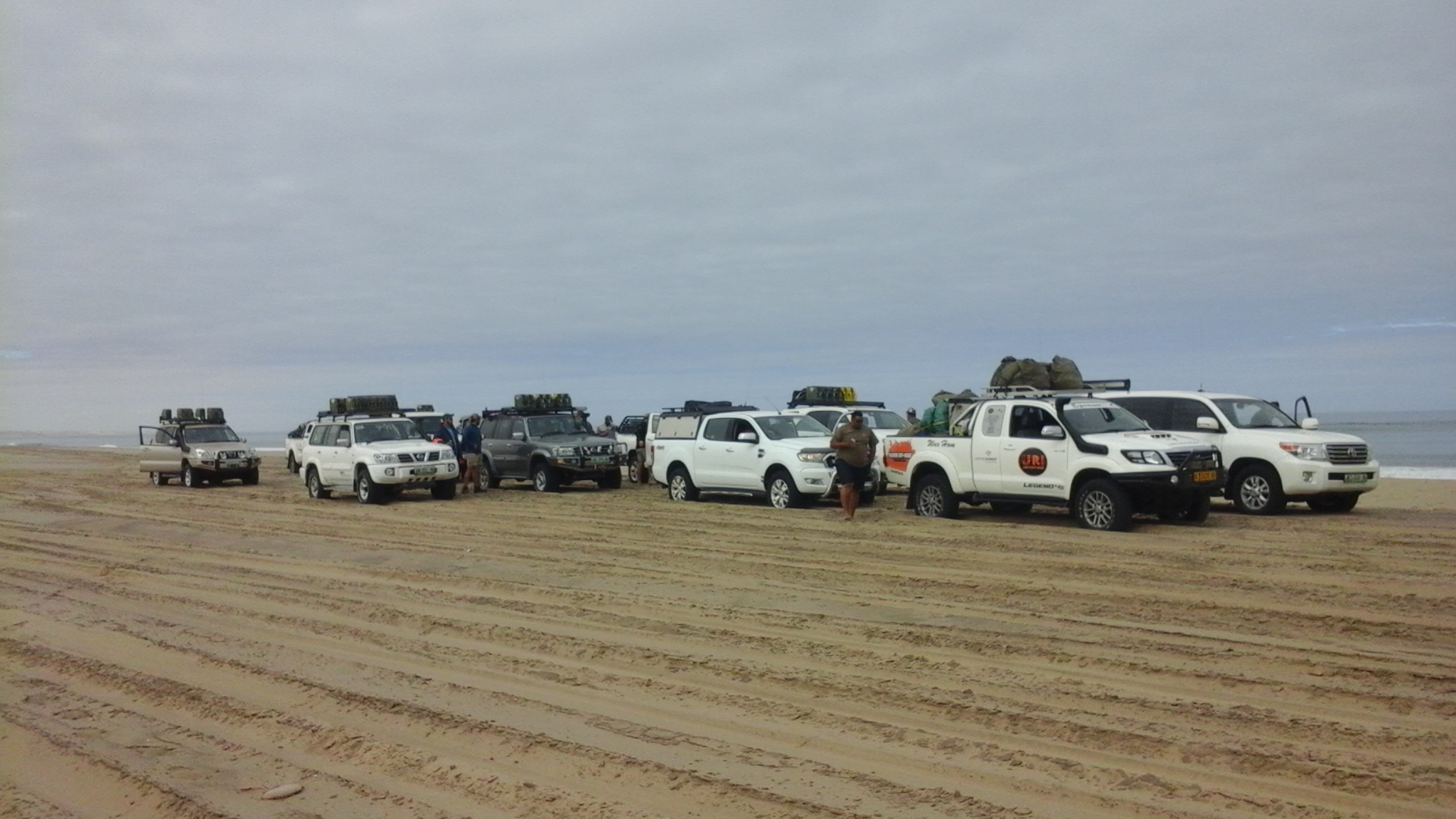 Our group just outside Walvis bay - the dunes behind us...
