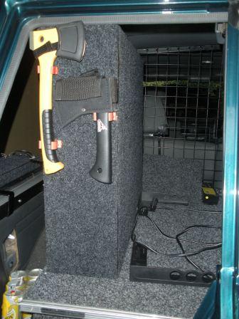 View from rear of car.