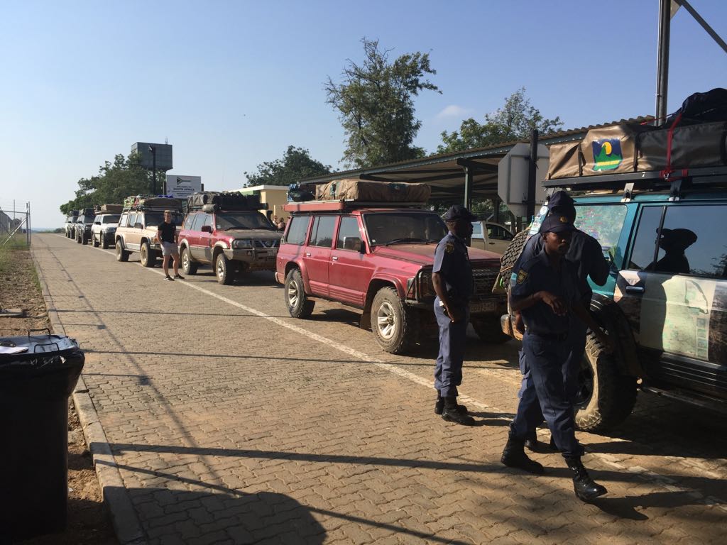 10 patrols in a line at the border