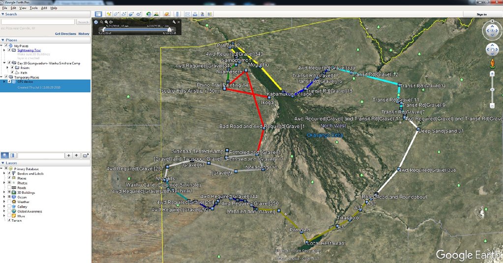 Botswana 2019 Route map