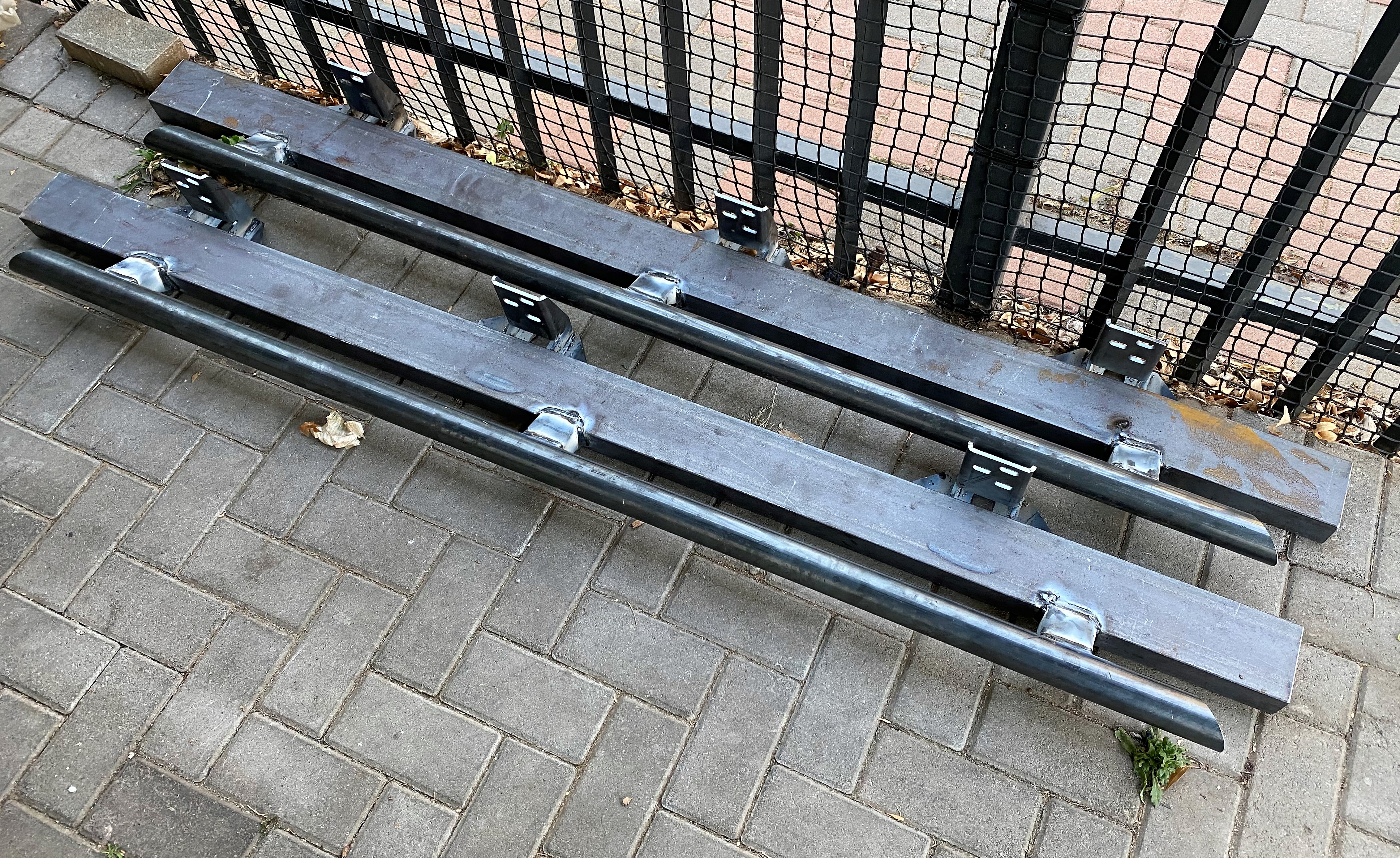 Rocksliders prior to paint and fitment