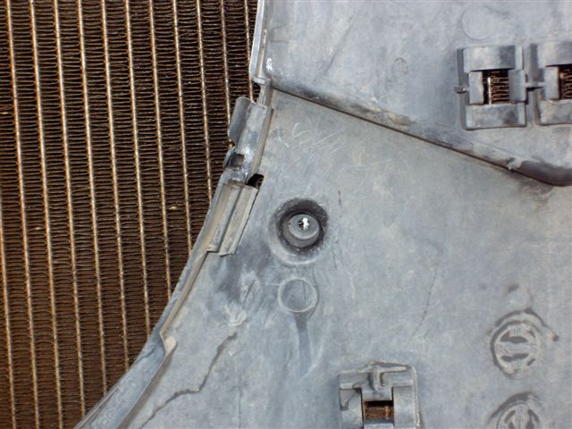 This is where the stud/pillar hit the radiator