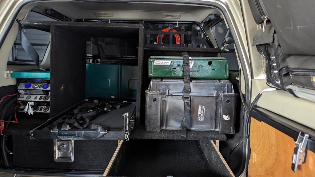 Bit of space in front of the shelf for an ammo box and stove