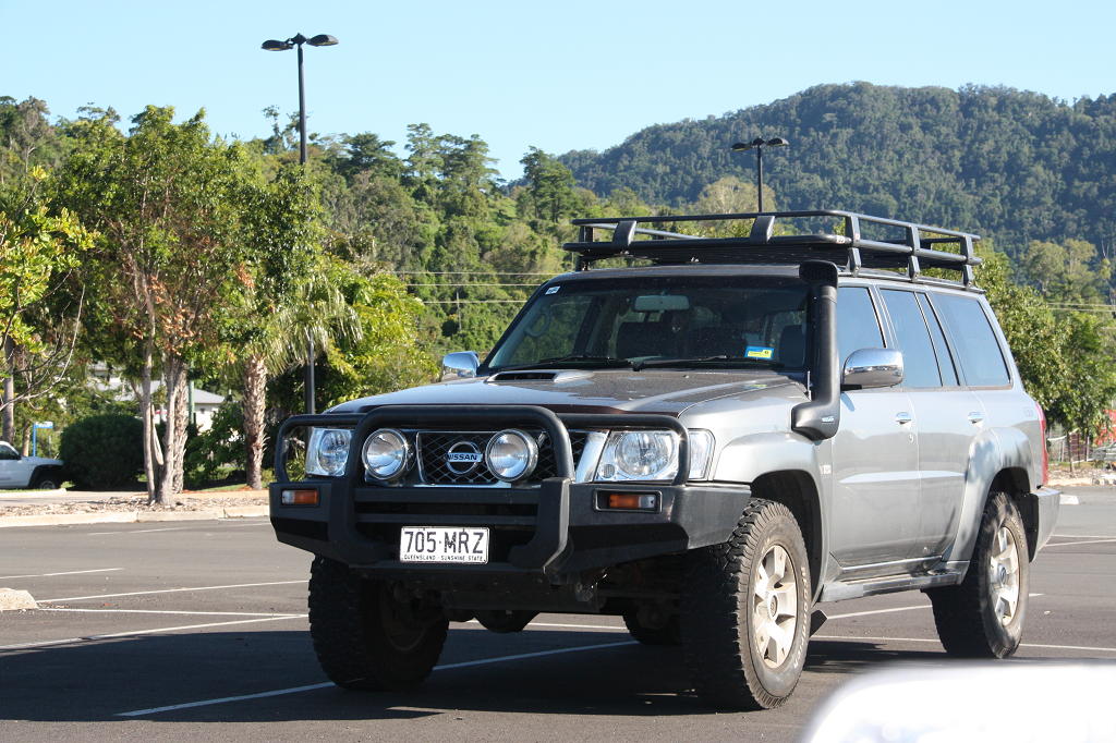 In the car park.