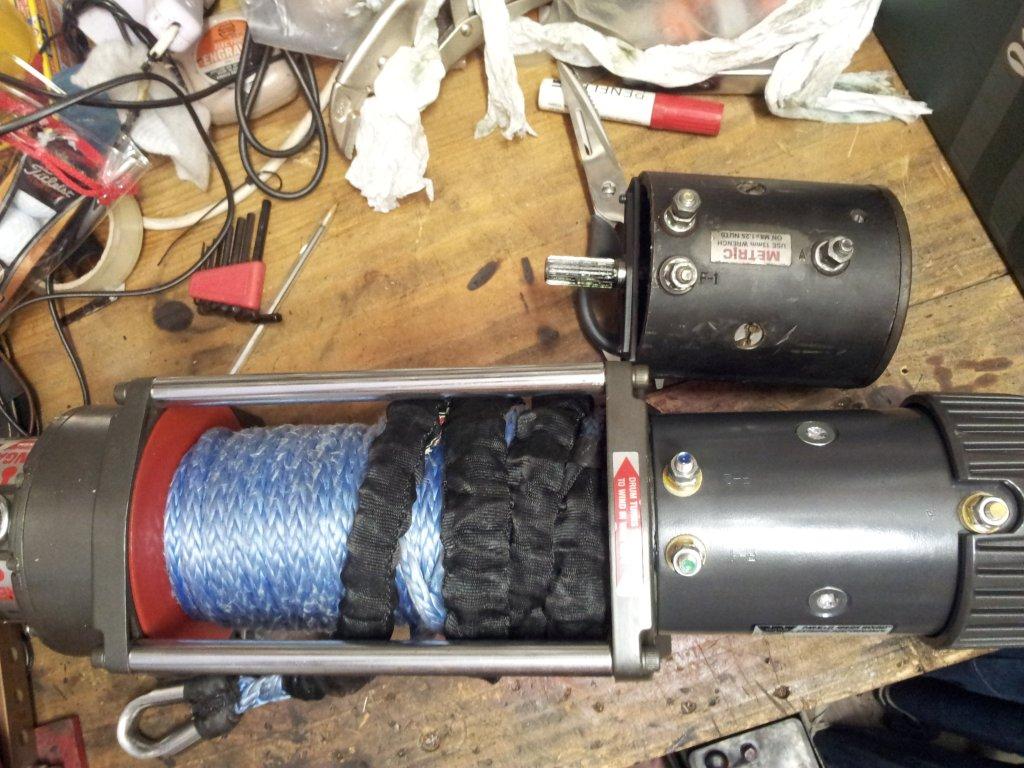 Winch with new and old motor