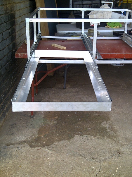 Frame fitted to slides