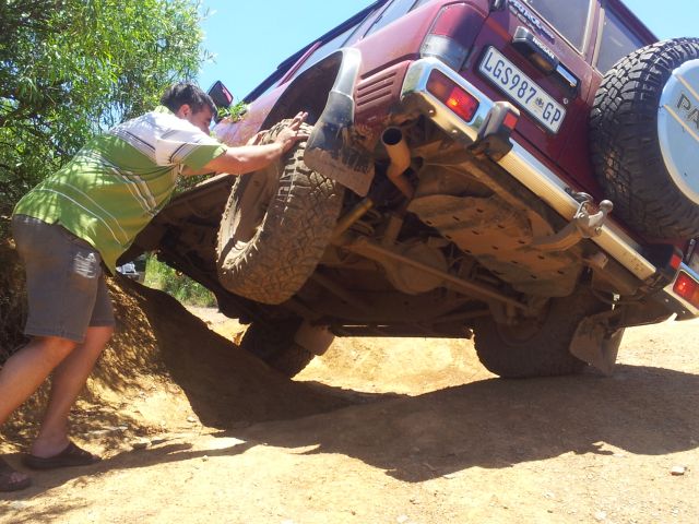Richard supporting Christo's truck.