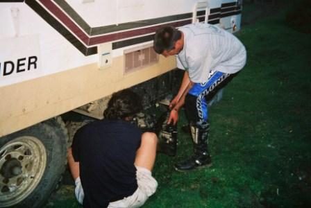 Getting the gearbox back into the vehicle before it gets dark